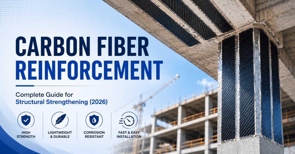 Carbon fiber reinforcement wrapping on concrete column for RCC strengthening