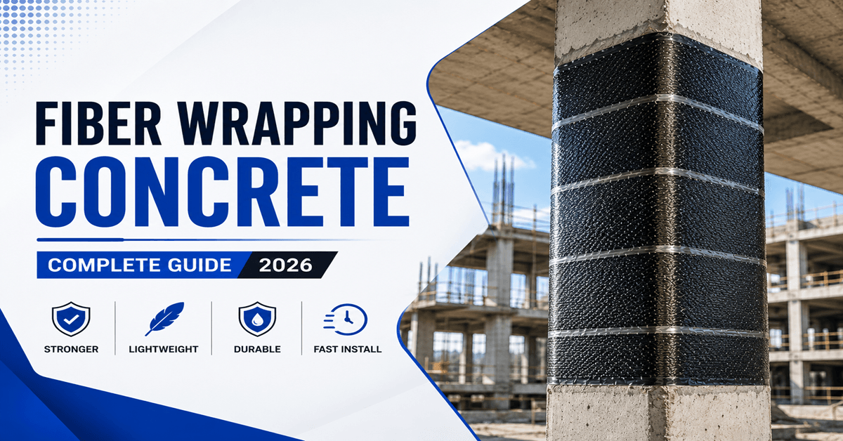 Fiber wrapping concrete column for structural strengthening